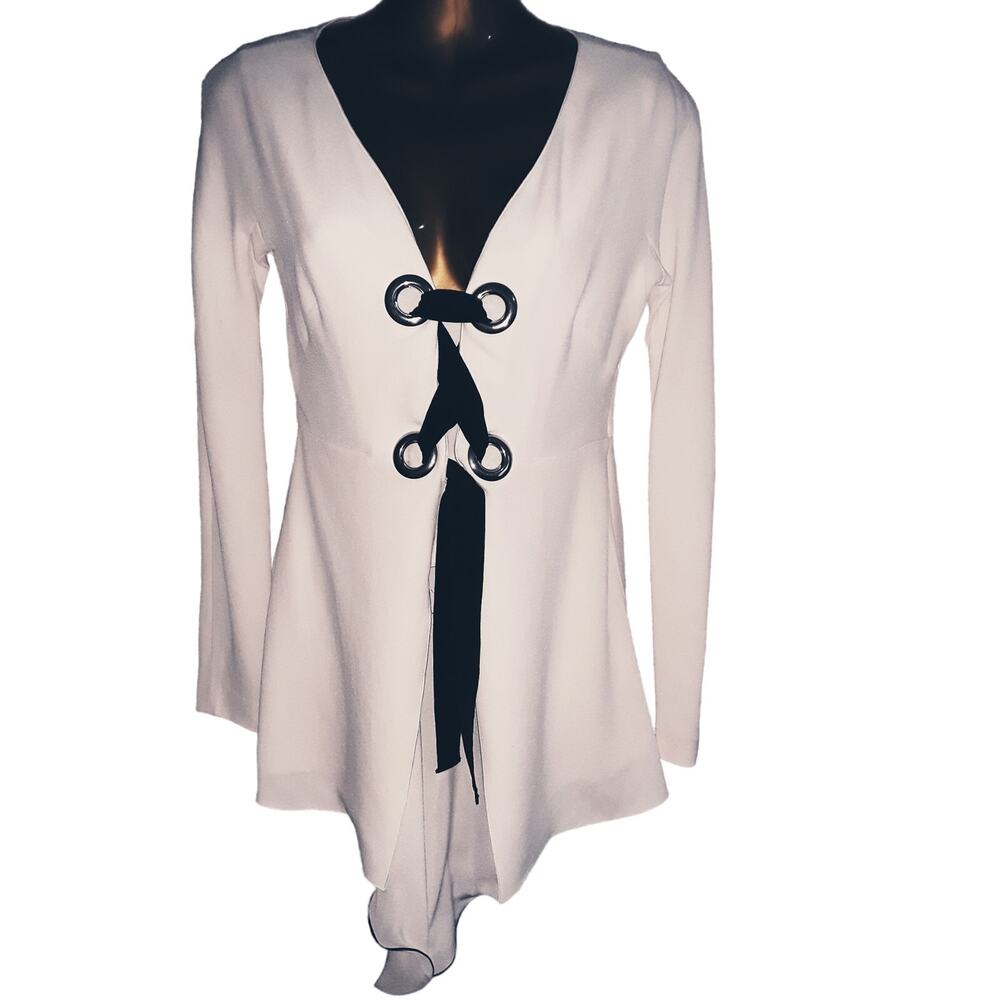 Proenza Schouler Sz 2 Long Sleeve Crepe Blouse  EUC